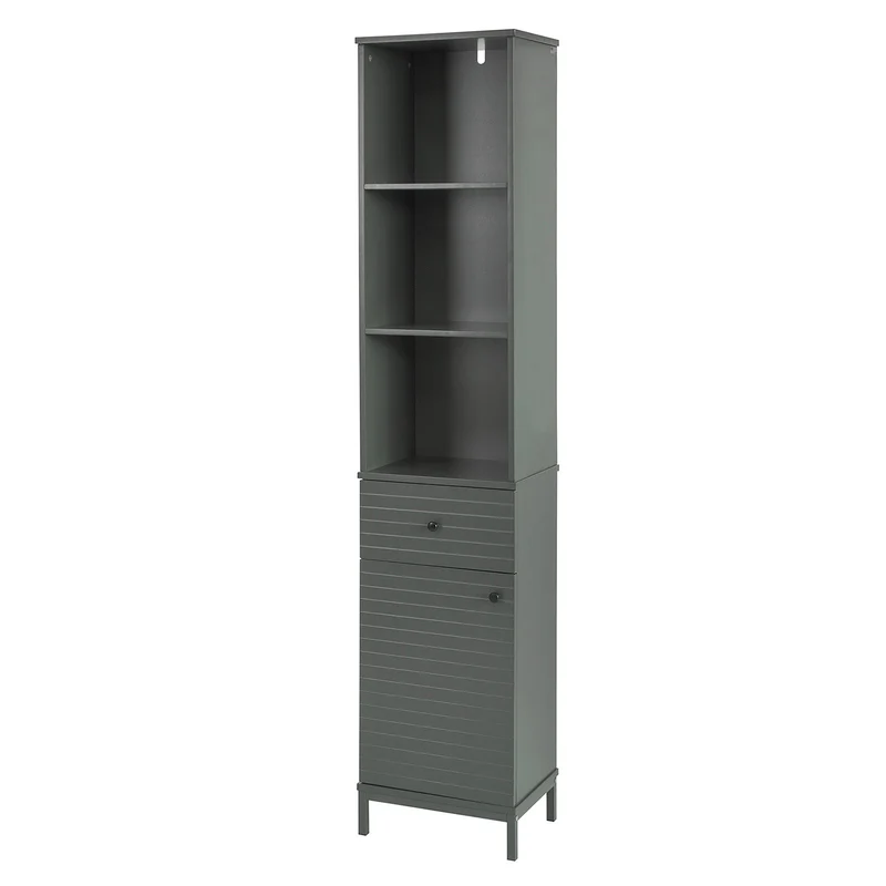 SoBuy BZR22-DG Meuble Colonne de Salle de Bain Armoire Haute Meuble Rangement,SoBuy BZR22-DG