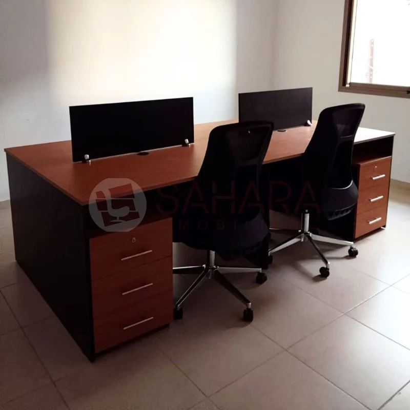 Bureau Bench 4 positions avec caissons Réf. B2151