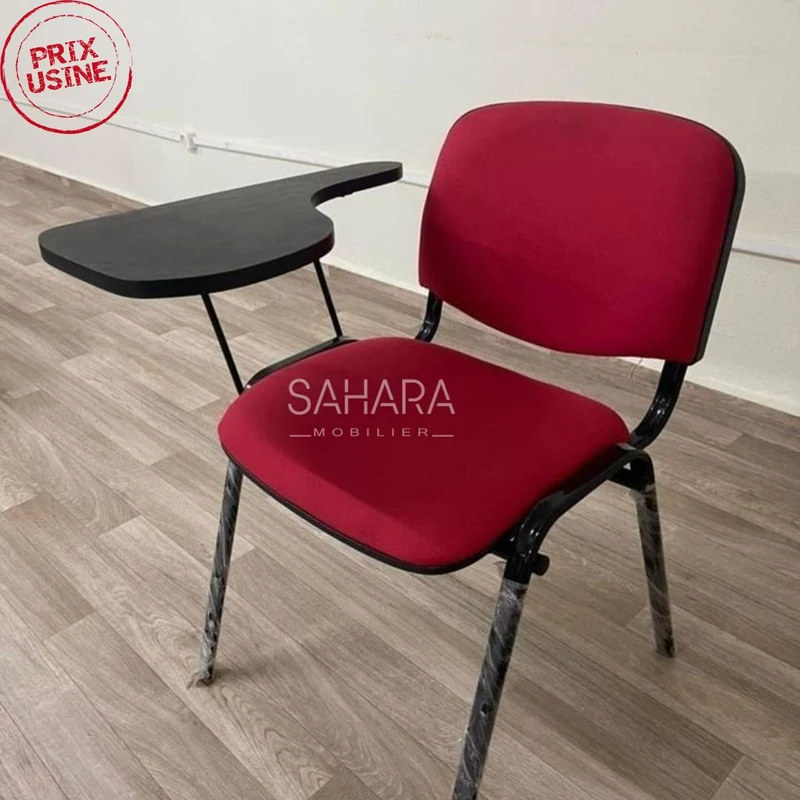 Chaise en tissu avec Cache et tablette écritoire rotative en Bois A0582