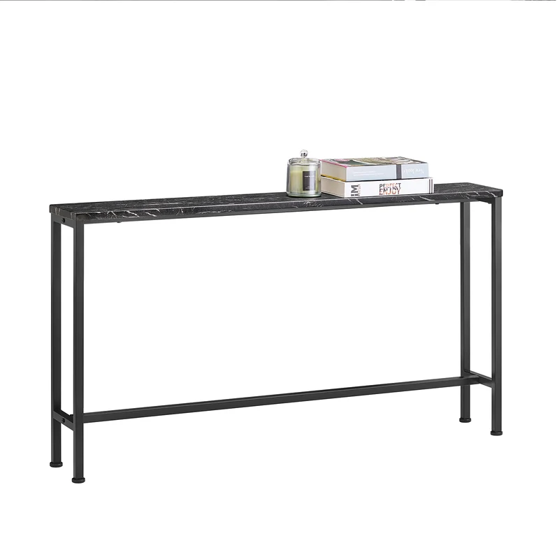 SoBuy FSB19-SCH Console d’Entrée Design Fonctionnel et Gain de Place, Design Moderne, Style Industriel, pour Salon et Chambre – L120×P20×H65 cm, Métal, Noir
