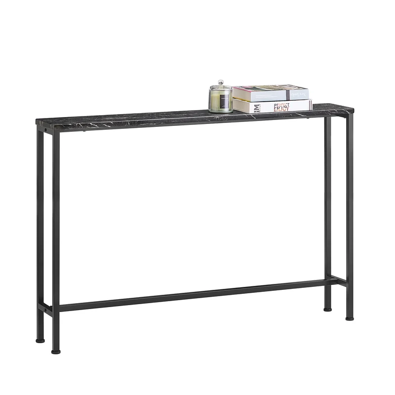 SoBuy FSB19-XL-SCH Console d’Entrée Design Fonctionnel et Gain de Place, Design Moderne, Style Industriel, pour Salon et Chambre – L120×P20×H80 cm, Métal, Noir