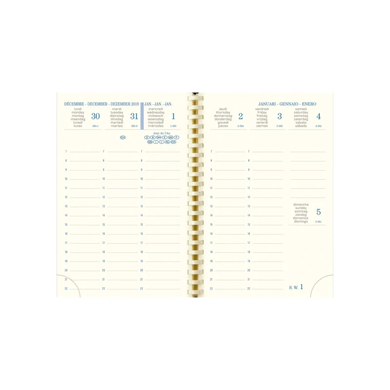 Agenda 2026-2027 EXACOMPTA SAD 13S - 9 x 13 cm - 1 semaine sur 2 pages - Orientation verticale - Linicolor bleu