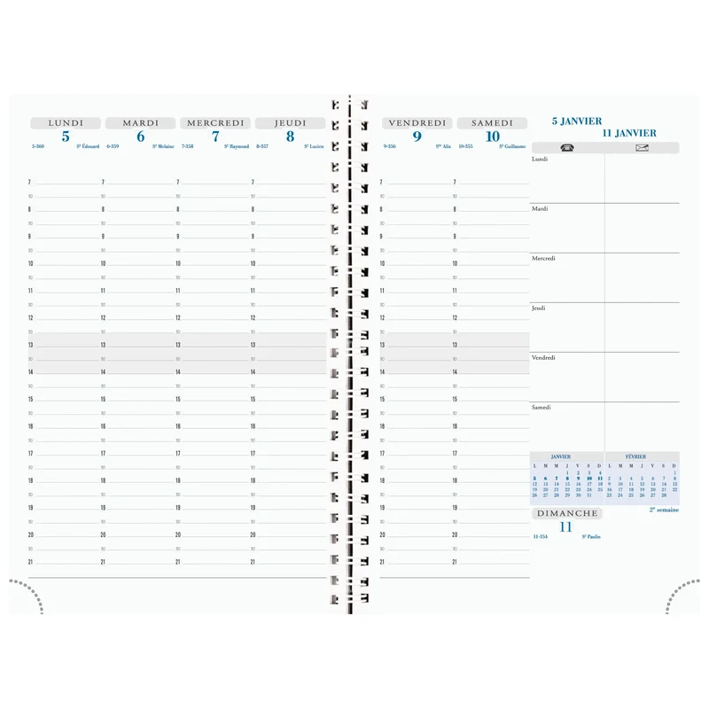 Agenda 2026-2027 EXACOMPTA SAD 20S - 15 x 21 cm - 1 semaine sur 2 pages - Orientation verticale - Linicolor rose