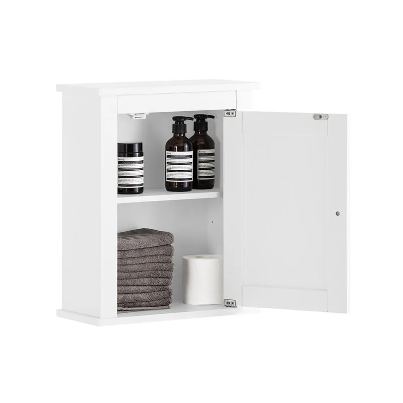 SoBuy FRG203-W Meuble Haut de Salle de Bain, 1 porte Placard Commode Meuble de Rangement