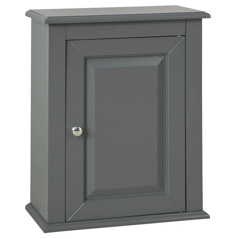 SoBuy FRG203-DG Meuble Haut de Salle de Bain, 1 Porte Placard Commode Mural