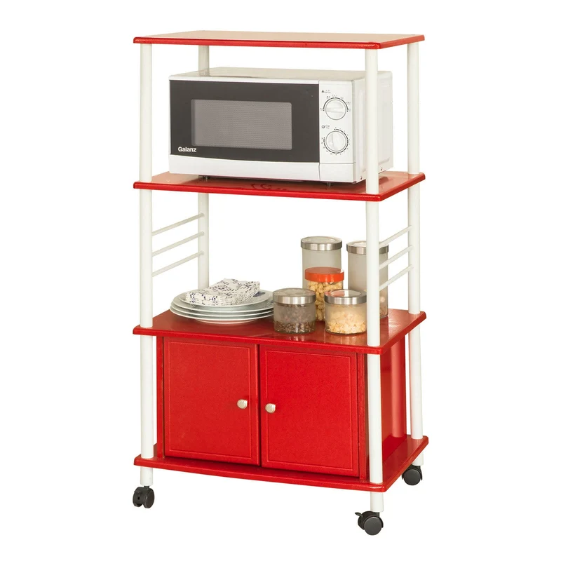 SoBuy FRG12-R Meuble de Rangement Roulant Chariot de Cuisine Micro-ondes Desserte