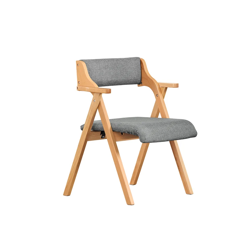 SoBuy FST98-HG Chaise Pliante avec Coussin, Confortable et Gain de Place, Pliable, Design Fonctionnel, Usage Quotidien, Format Pratique, Compact – Bois, Gris