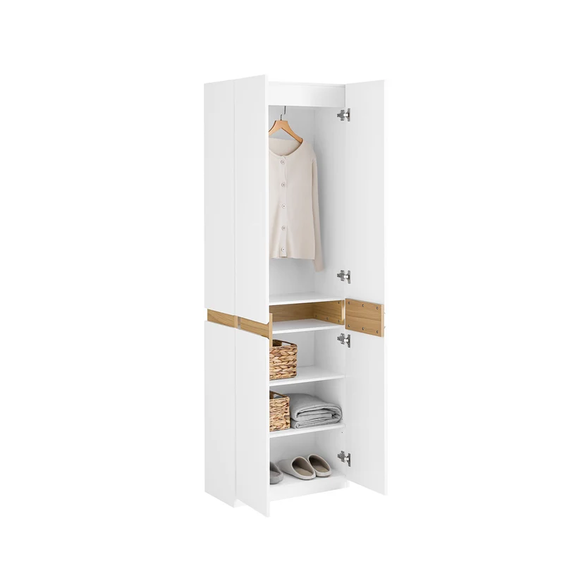 SoBuy KSB01-W Armoire Faible Profondeur 30 cm – Dressing Gain de Place, Penderie Intégrée, Blanc