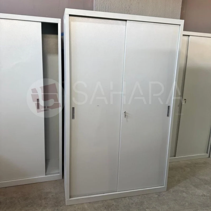 Armoire haute métallique avec 2 portes coulissantes Réf A0577