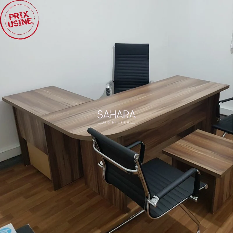 Bureau de direction avec retour et caisson Malabo – Sahara Mobilier Maroc Réf. B1758