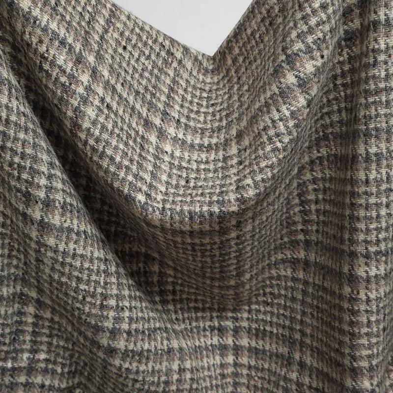 Pure laine | Carreaux | Crème et taupe