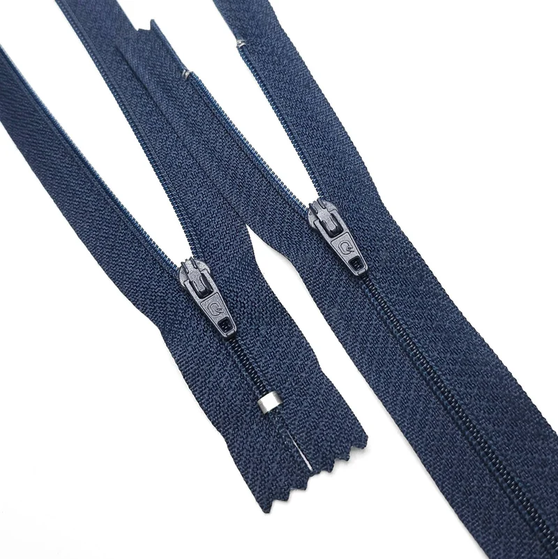 Fermeture éclair à bout fermé | Spirale | Marine | #2 | 13 3/4'' - 35 cm | SS222