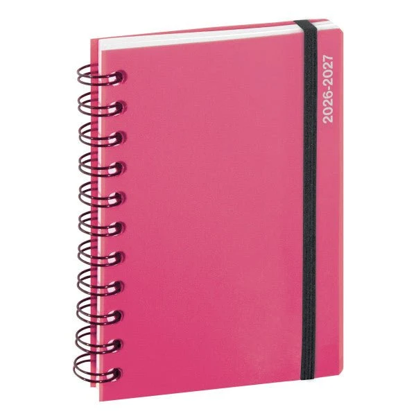 Agenda 2026-2027 EXACOMPTA Forum - 12 x 17 cm - 1 jour par page - Orientation horizontale - Iderama rose