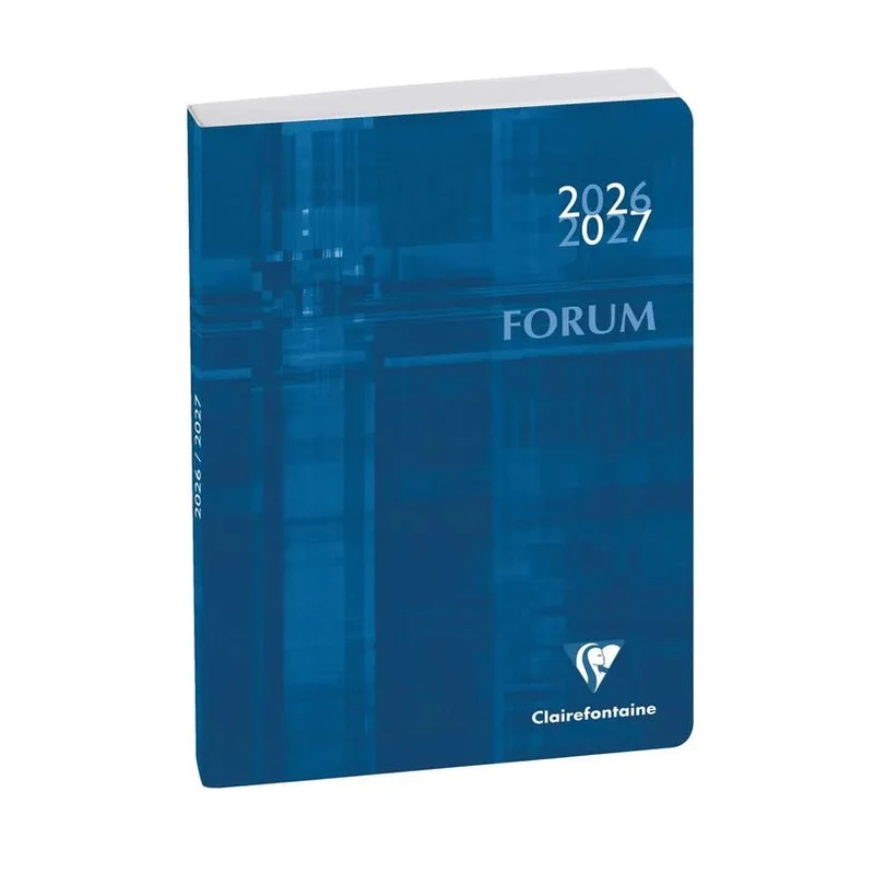 Agenda 2026-2027 CLAIREFONTAINE Forum - 12 x 17 cm - 1 jour par page - Orientation horizontale - Metric bleu