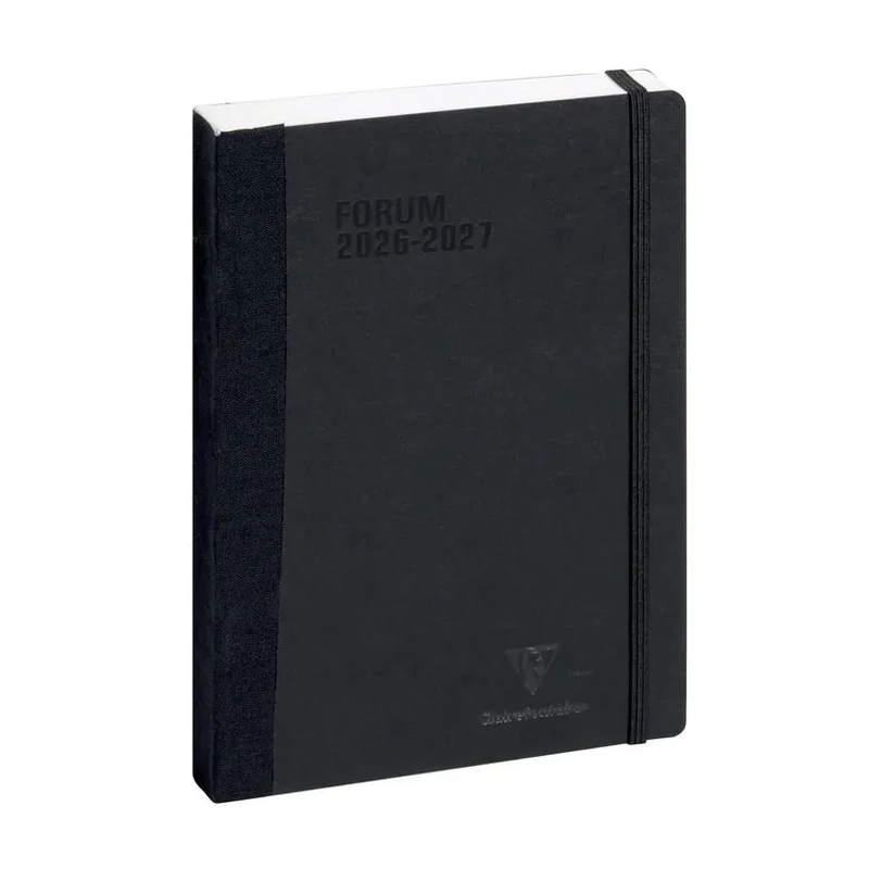 Agenda 2026-2027 CLAIREFONTAINE Forum - 12 x 17 cm - 1 jour par page - Orientation horizontale - Age Bag noir
