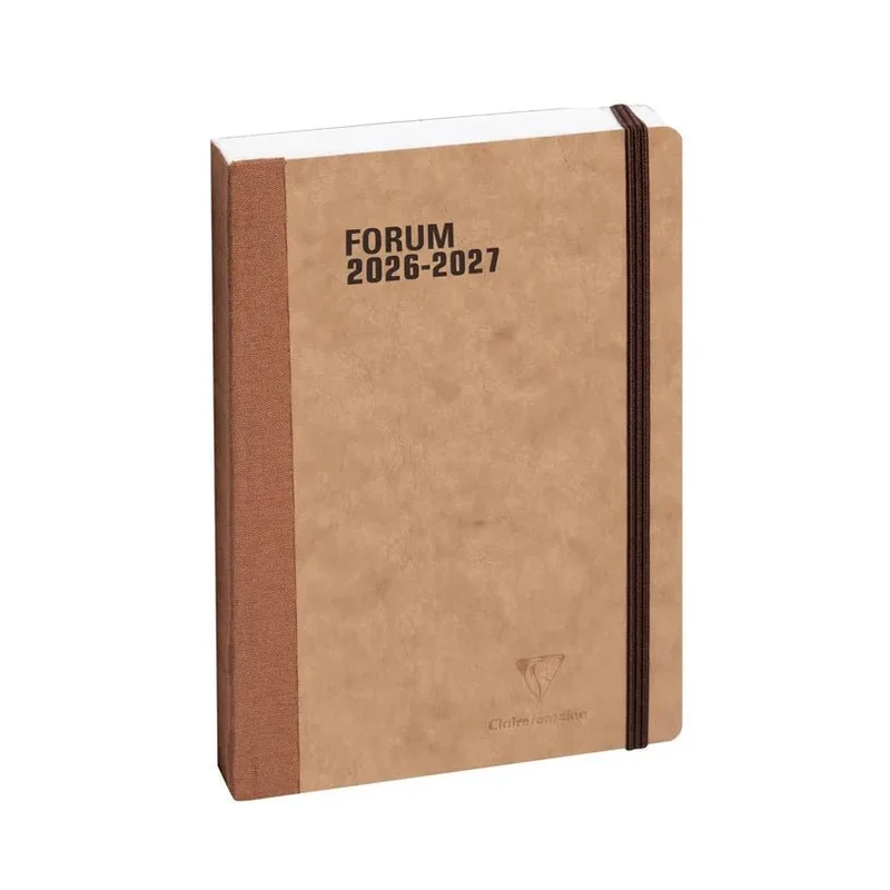 Agenda 2026-2027 CLAIREFONTAINE Forum - 12 x 17 cm - 1 jour par page - Orientation horizontale - Age Bag havane