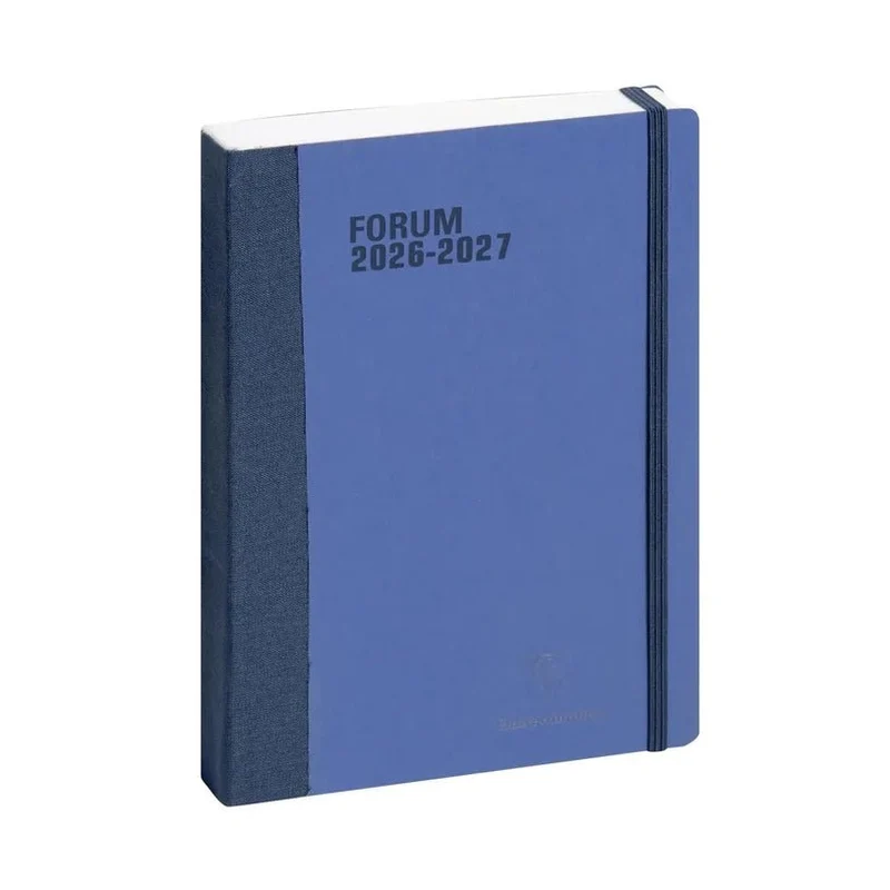 Agenda 2026-2027 CLAIREFONTAINE Forum - 12 x 17 cm - 1 jour par page - Orientation horizontale - Age Bag bleu