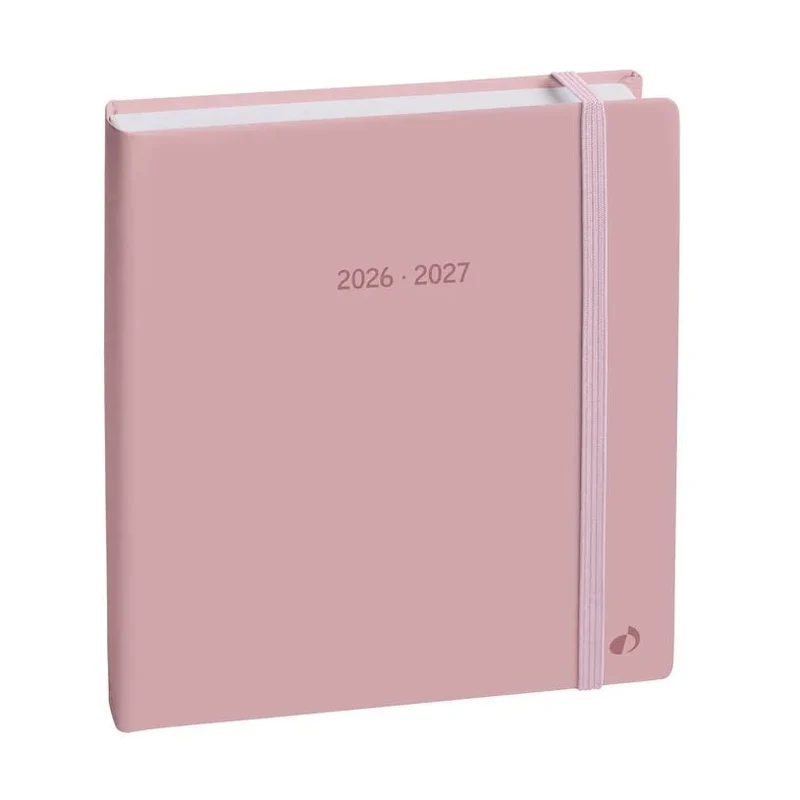 Agenda 2026-2027 QUO VADIS Exécutif Septembre Color - 16 x 16 cm - 1 semaine sur 2 pages - Orientation verticale - Pastel rose