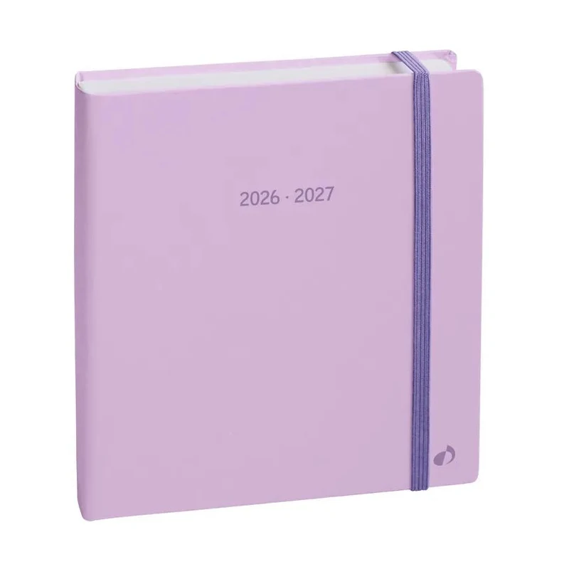 Agenda 2026-2027 QUO VADIS Exécutif Septembre Color - 16 x 16 cm - 1 semaine sur 2 pages - Orientation verticale - Pastel parme
