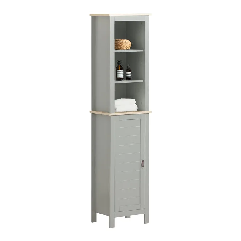 SoBuy BZR68-HG Colonne Salle de Bain Rangement Fonctionnel et Compact, pour Salle de Bain et WC, Rangement Optimisé, Design Fonctionnel – L39×P30×H169 cm, Gris