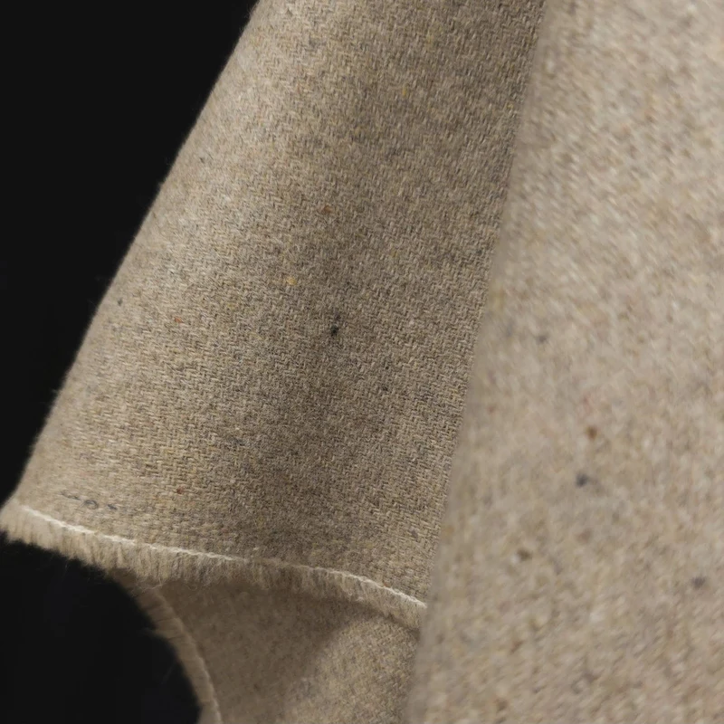 Mélange de Laine | Mini Chevron | Beige & Gris Doux