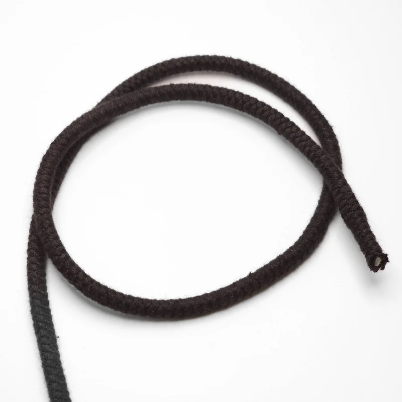 Cordon Élastique de Coton Tressé | Noir | 5 mm