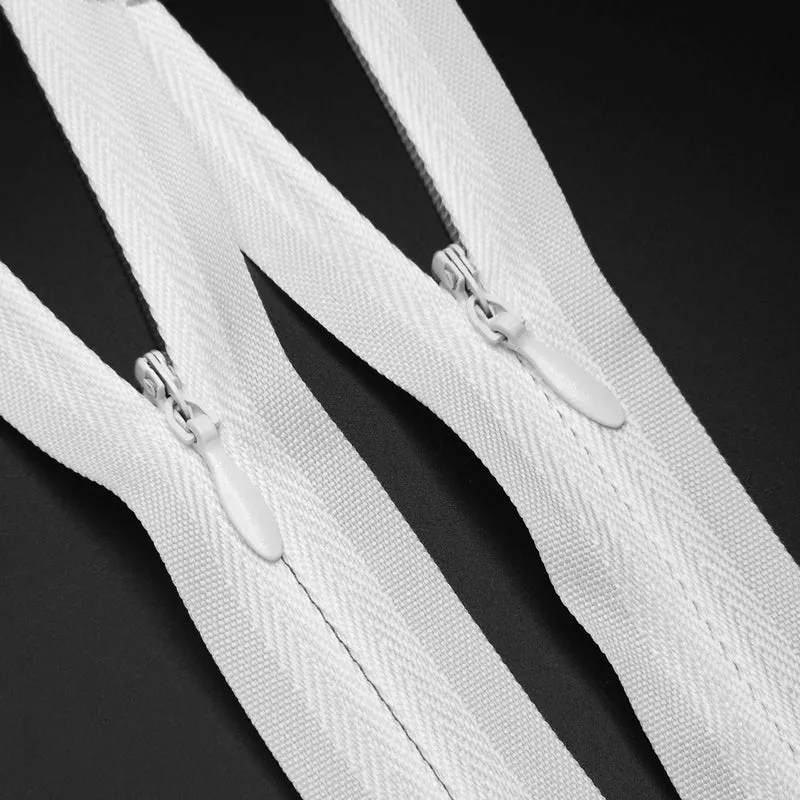 Fermeture éclair invisible à Bout Fermé | #2 | Blanc | 19 1/4'' - 49 cm