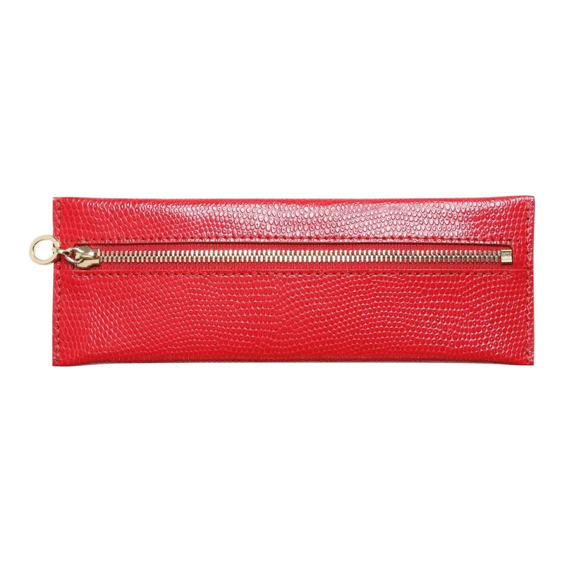 Trousse plate zippée MIGNON - Bornéo rouge garance