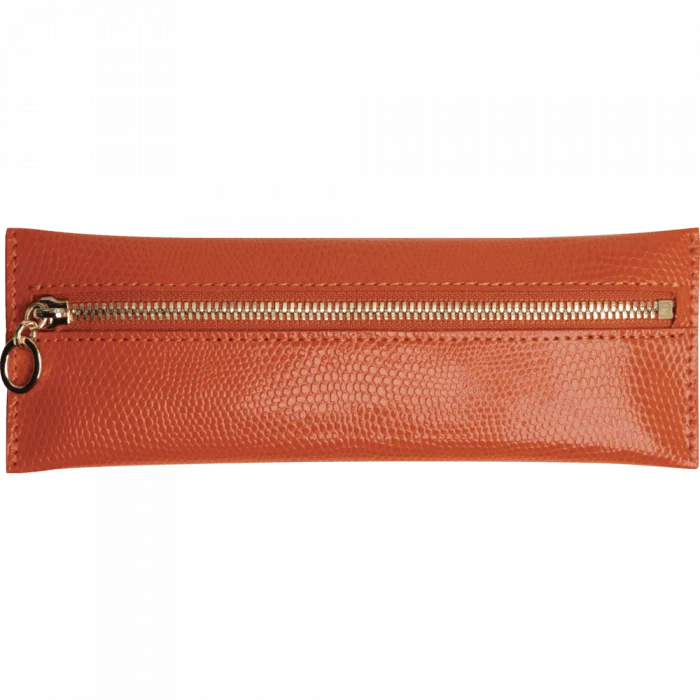 Trousse plate zippée MIGNON - Bornéo orange épicé
