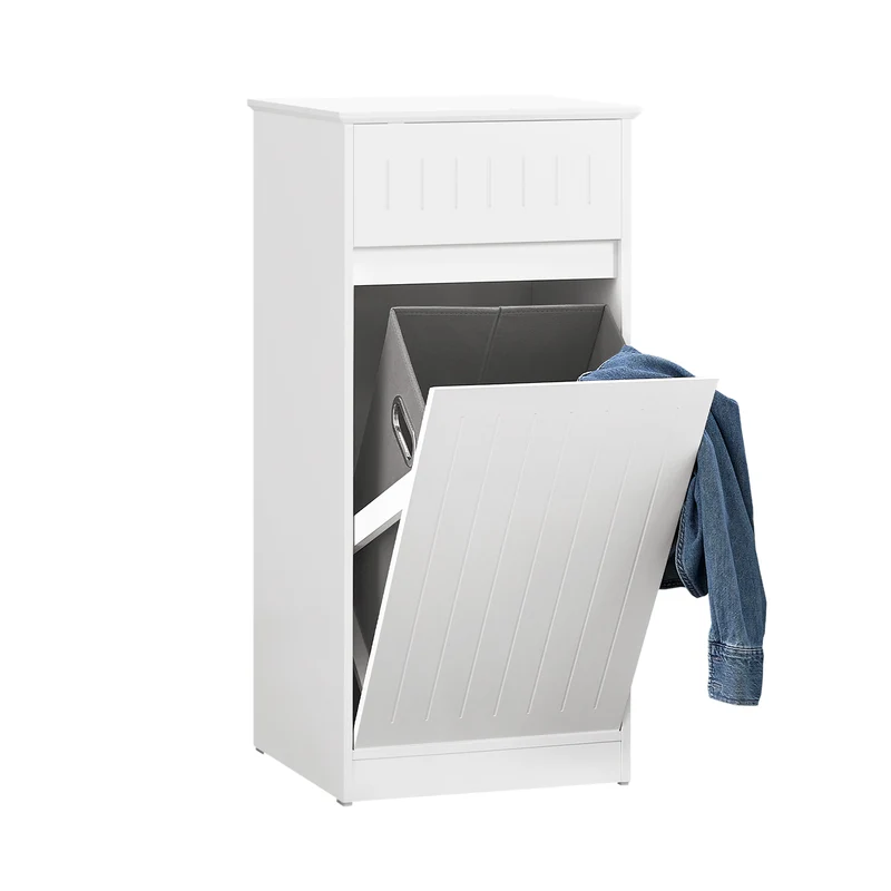 SoBuy BZR110-W Armoire à Linge avec 1 Porte – L40×P39×H86 cm, Charge 25 kg, MDF E1, Blanc