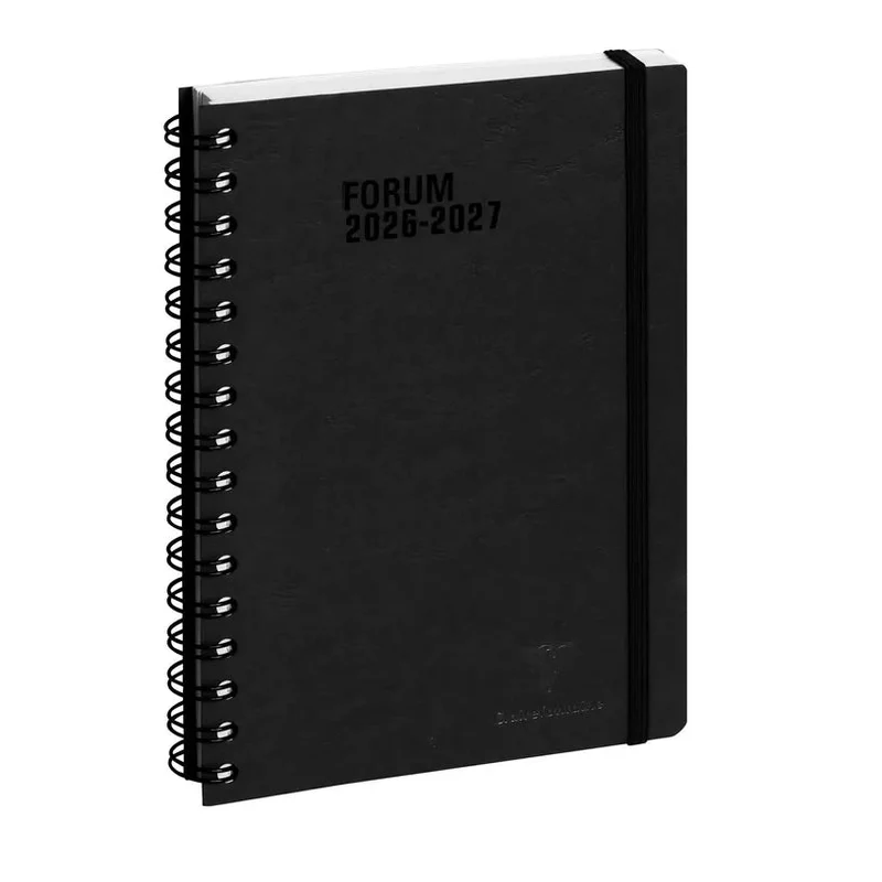 Agenda 2026-2027 CLAIREFONTAINE Forum Office - 15 x 21 cm - 1 jour par page - Orientation horizontale - Age Bag noir