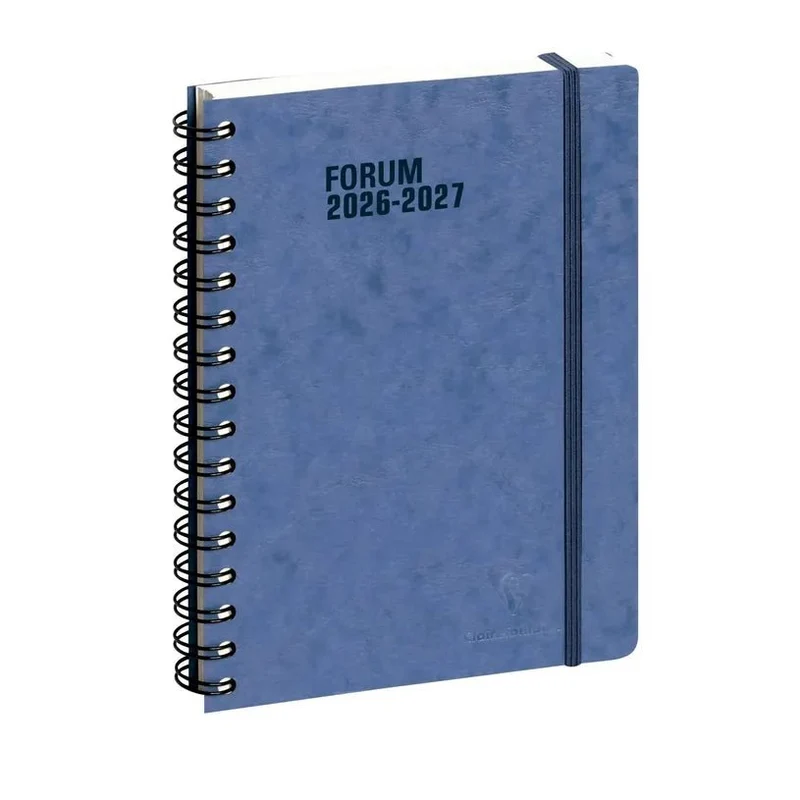 Agenda 2026-2027 CLAIREFONTAINE Forum Office - 15 x 21 cm - 1 jour par page - Orientation horizontale - Age Bag bleu