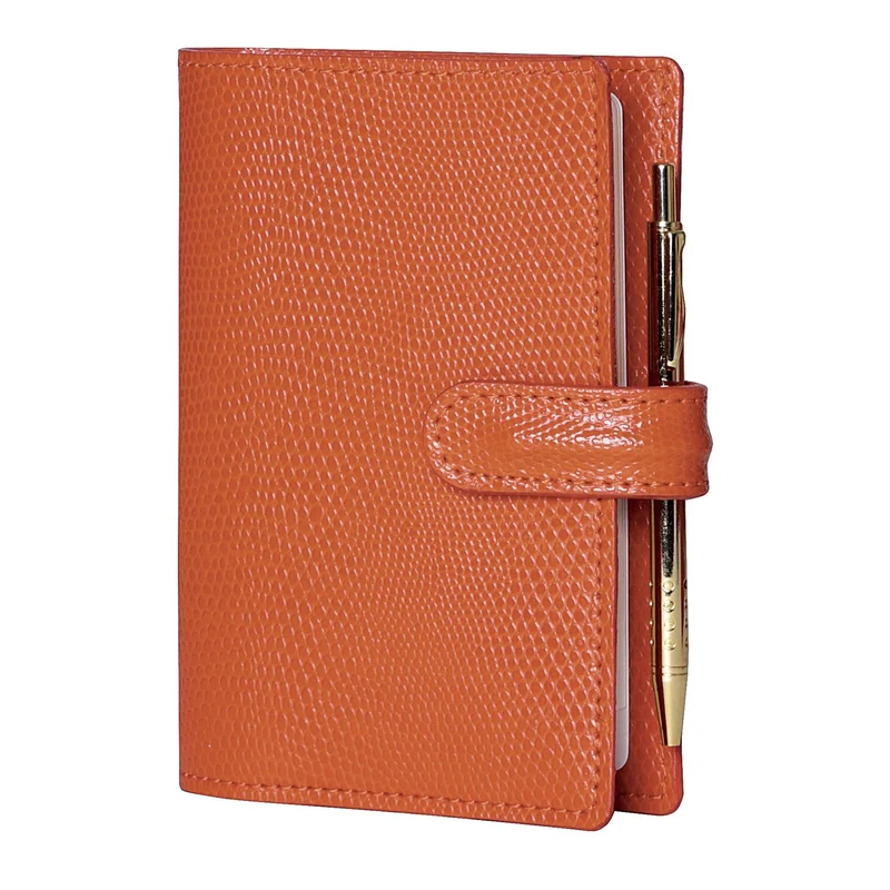 Organiseur MIGNON SK12 - 9 x 13 cm - 1 semaine sur 2 pages - Orientation horizontale - Bornéo orange épicé