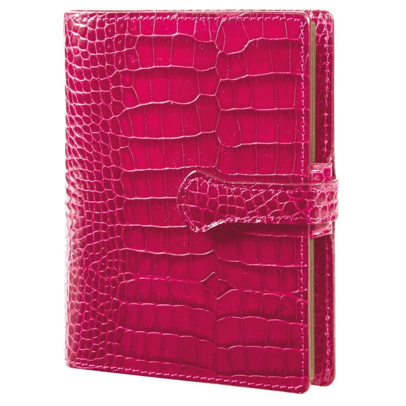 Organiseur MIGNON AK13 - 11 x 13,9 cm - 1 semaine sur 2 pages - Orientation verticale - Croco Savannah framboise royale
