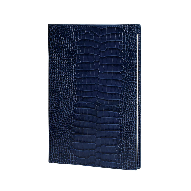 Agenda MIGNON A22 - 16 x 23,2 cm - 1 semaine sur 2 pages - Orientation verticale - Croco Savannah bleu marine