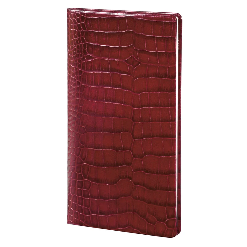 Agenda MIGNON AS16 - 8,8 x 16,5 cm - 1 semaine sur 2 pages - Orientation horizontale - Croco Savannah rouge