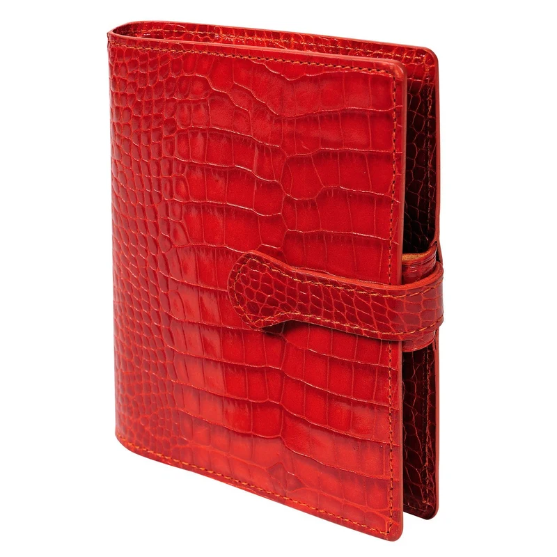 Organiseur MIGNON AK13 - 11 x 13,9 cm - 1 semaine sur 2 pages - Orientation verticale - Croco Savannah orange