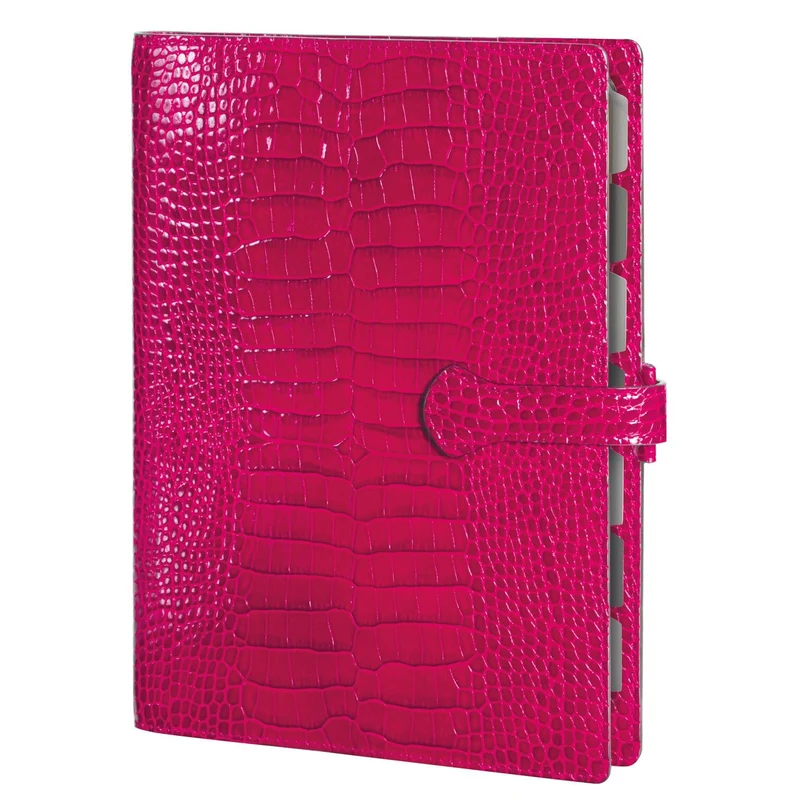 Organiseur MIGNON AK22 - 17,3 x 23 cm - 1 semaine sur 2 pages - Orientation verticale - Croco Savannah framboise royale