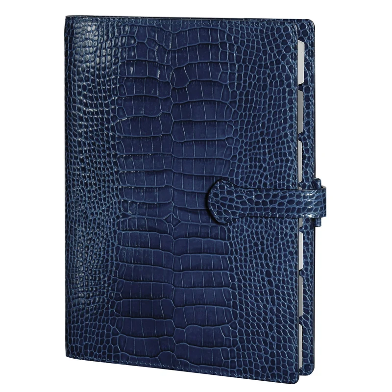 Organiseur MIGNON AK22 - 17,3 x 23 cm - 1 semaine sur 2 pages - Orientation verticale - Croco Savannah bleu marine