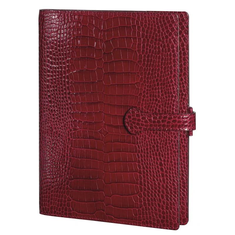 Organiseur MIGNON AK22 - 17,3 x 23 cm - 1 semaine sur 2 pages - Orientation verticale - Croco Savannah rouge