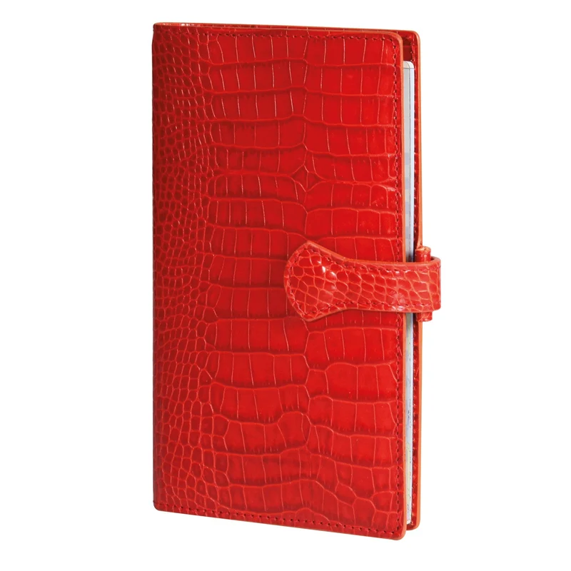 Organiseur MIGNON AK18 - 10,8 x 18,5 cm - 1 semaine + notes - Orientation horizontale - Croco Savannah orange