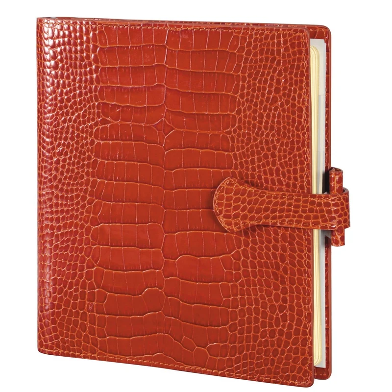 Organiseur MIGNON AK17 - 16,8 x 18,5 cm - 1 semaine sur 2 pages - Orientation verticale - Croco Savannah orange