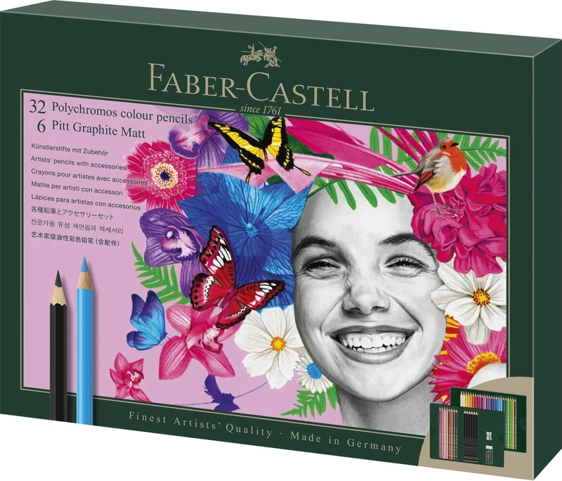 Set multiproduits POLYCHROMOS & PITT GRAPHITE MATT - Coffret 40 pièces - FABER-CASTELL