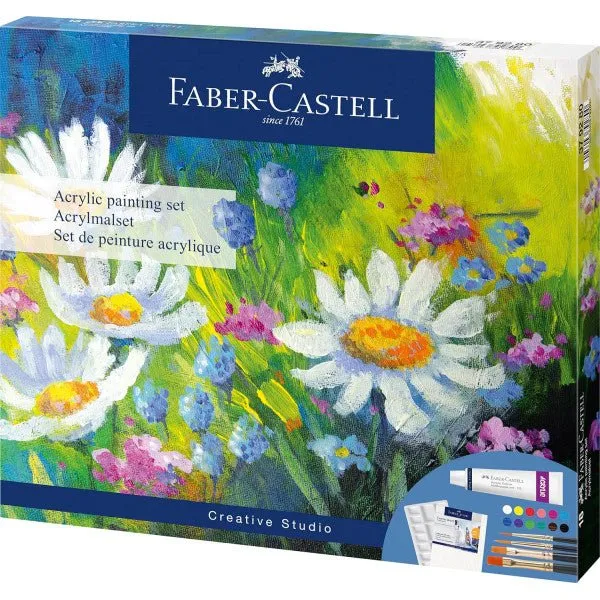 Set de peinture acrylique CREATIVE STUDIO - Coffret 18 pièces - FABER-CASTELL