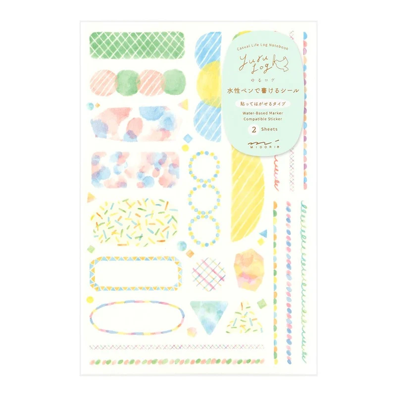 Stickers repositionnables MIDORI Yuru Log - Aquarelle