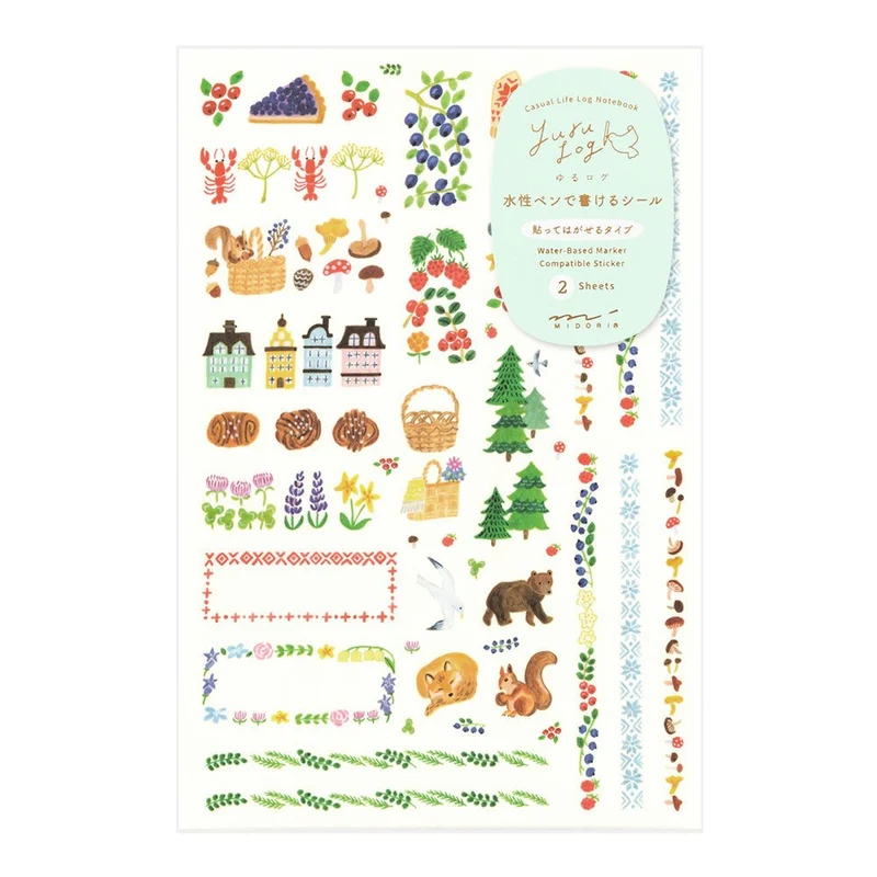 Stickers repositionnables MIDORI Yuru Log - Scandinavie