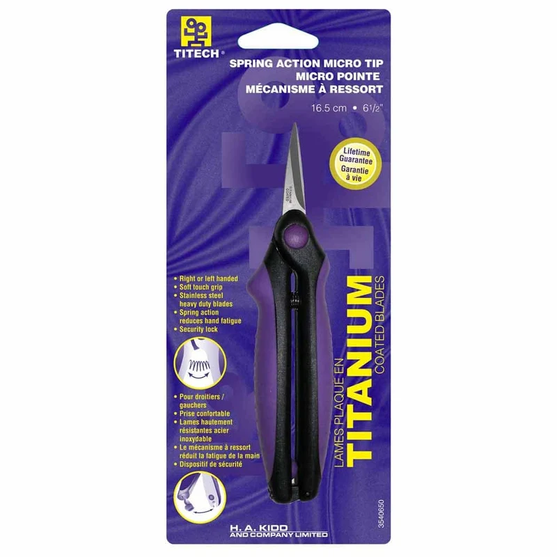 TITECH Ciseaux à micro pointe avec mécanisme à ressort | 16.5 cm (61⁄2″)
