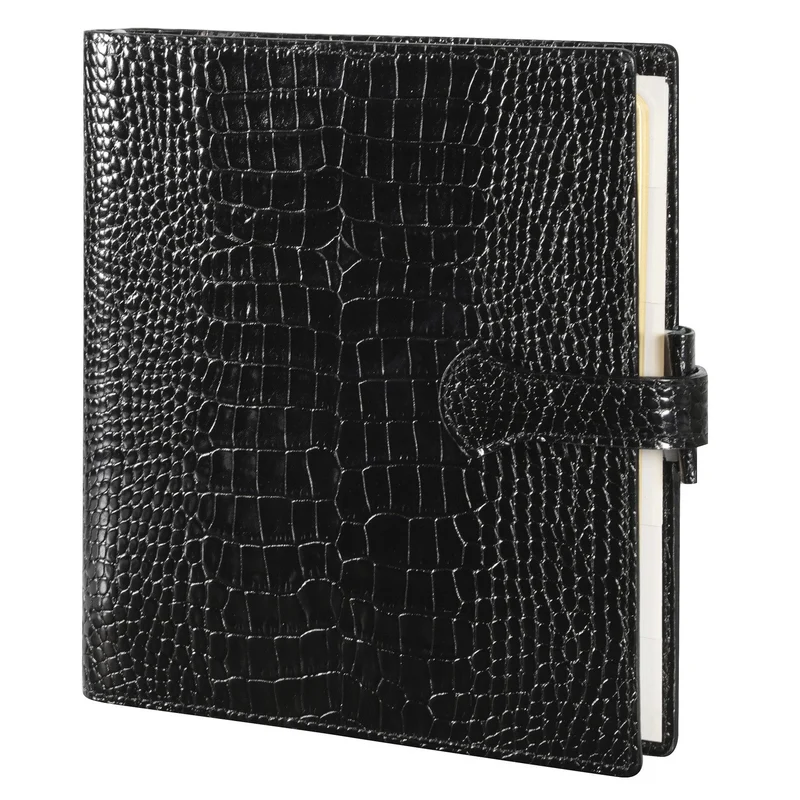 Organiseur MIGNON AK17 - 16,8 x 18,5 cm - 1 semaine sur 2 pages - Orientation verticale - Croco Savannah noir
