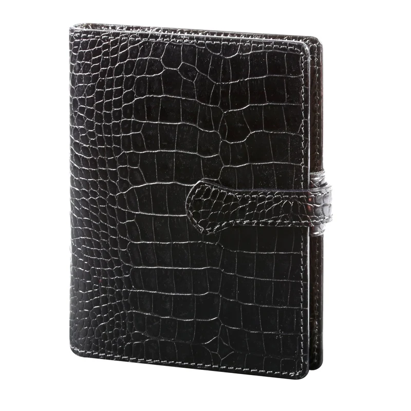 Organiseur MIGNON AK13 - 11 x 13,9 cm - 1 semaine sur 2 pages - Orientation verticale - Croco Savannah noir