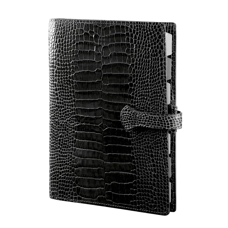 Organiseur MIGNON AK22 - 17,3 x 23 cm - 1 semaine sur 2 pages - Orientation verticale - Croco Savannah noir
